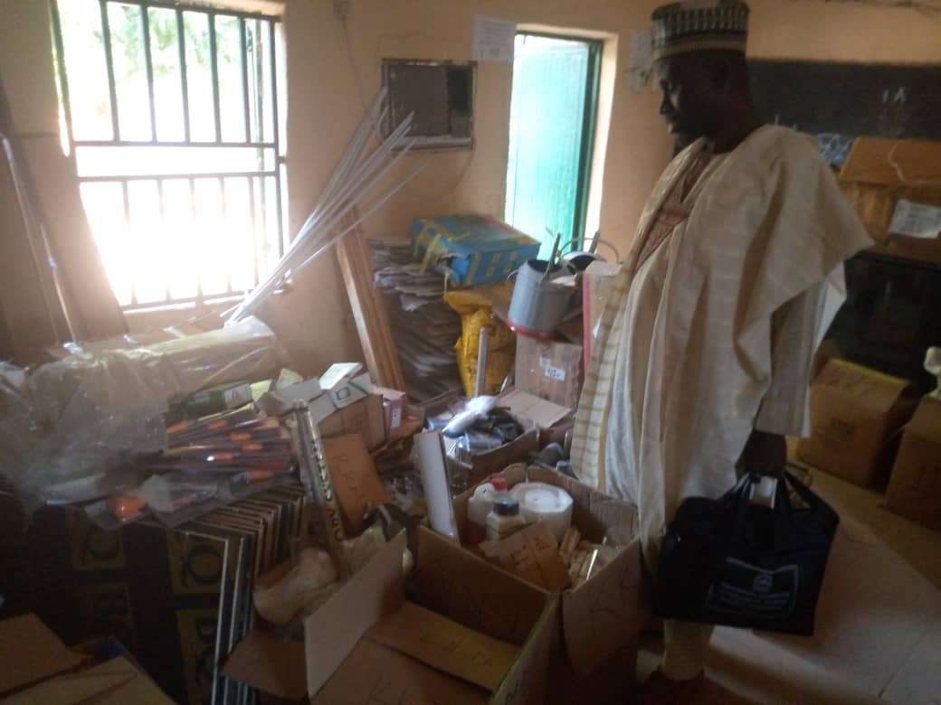 During distribution of Laboratories instruments and workshop tools