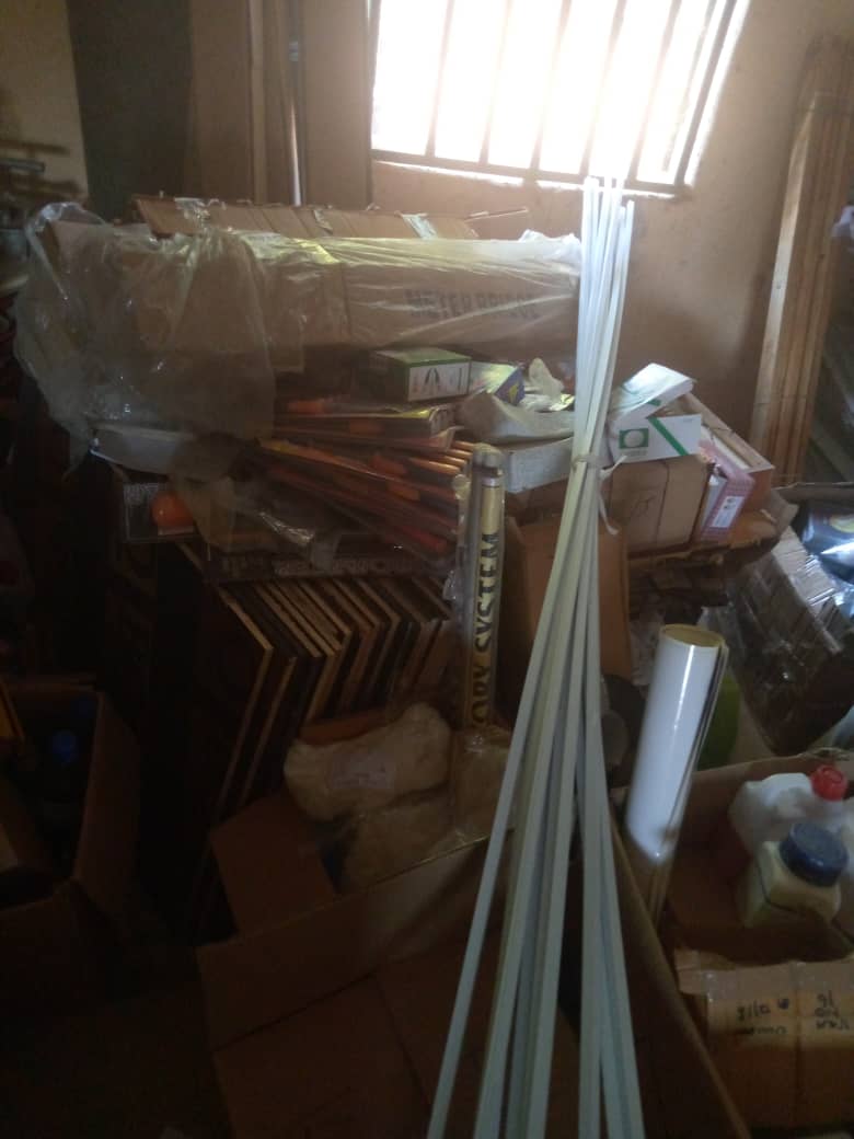 During distribution of Laboratories instruments and workshop tools